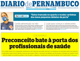 Leia o Diário de Pernambuco dia 20.04.2020