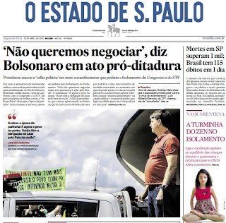 Leia o Jornal Estadão dia 20.04.2020
