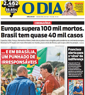 Leia o Jornal O Dia do Rio de Janeiro dia 20.04.2020
