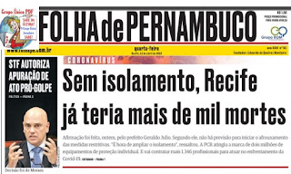 Leia o Jornal Folha de Pernambuco dia 22.04.2020
