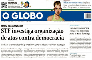 Leia o Jornal O Globo dia 22.04.2020