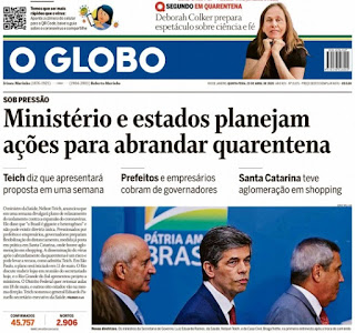 Leia o Jornal O Globo dia 23.04.2020