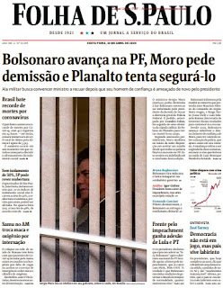 Leia o Jornal Folha de São Paulo dia 24.04.2020