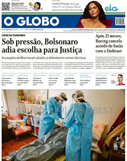 Leia o Jornal O Globo do dia 26.04.2020