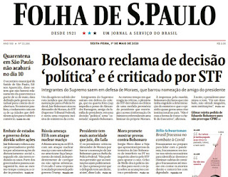 Leia o Jornal Folha de São Paulo do dia 01.05.2020