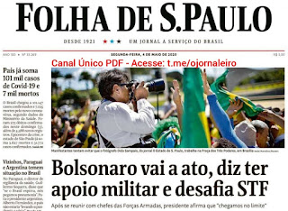 Leia o Jornal Folha de São Paulo do dia 04.05.2020