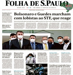 Leia o Jornal Folha de São Paulo do dia 08.05.2020