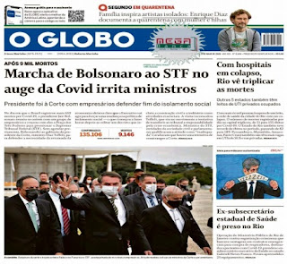 Leia o Jornal O Globo do dia 09.05.2020