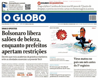 Leia o Jornal O Globo do dia 12.05.2020