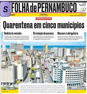 Leia o Jornal Folha de Pernambuco do dia 12.05.2020