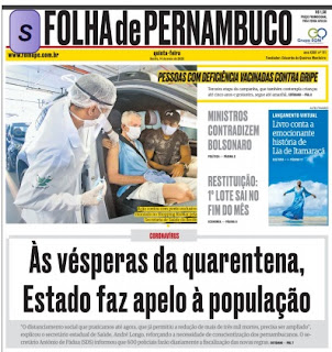 Leia o Jornal Folha de Pernambuco do dia 14.05.2020