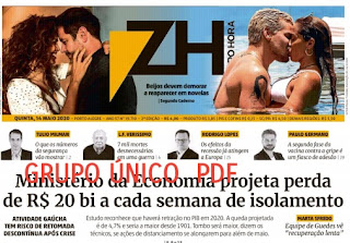 Leia o Jornal Zero Hora do dia 1.05.2020