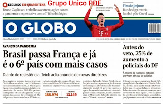 Leia o Jornal O Globo do dia 14.05.2020