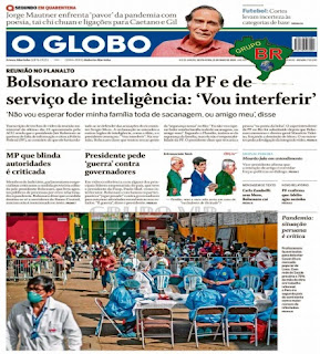 Leia o Jornal O Globo do dia 15.05.2020
