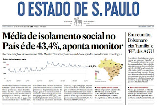 Leia o Jornal Estadão do dia 15.05.2020