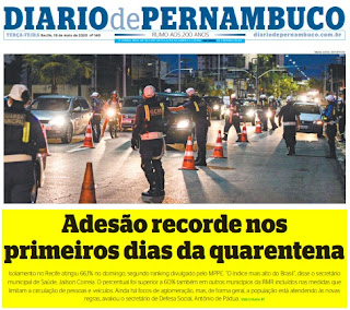 Leia o Jornal Diário de Pernambuco do dia 19.05.2020