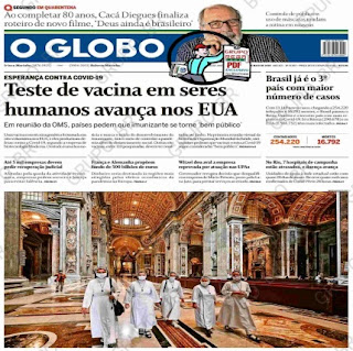 Leia o Jornal O Globo do dia 19.05.2020