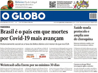 Leia o Jornal O Globo do dia 21.05.2020