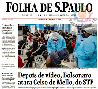 Leia o Jornal Folha de São Paulo do dia 25.05.2020