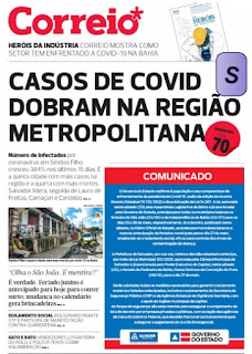 Leia o Jornal Correio da Bahia do dia 25.05.2020