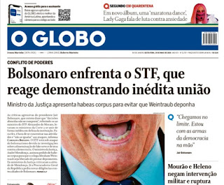Leia o Jornal O Globo do dia 29.05.2020