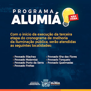 Glória: Programa ALUMIÁ não para!