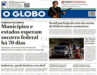 Leia o Jornal O Globo do dia 04.06.2020