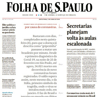 Leia o Jornal Folha de São Paulo do dia 05.06.2020