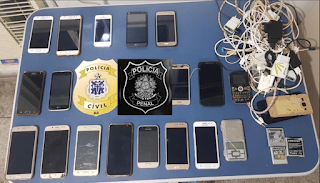 Operação em unidade prisional apreende diversos celulares