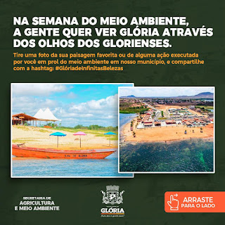 Prefeitura de Glória lança campanha “Na Semana do Meio Ambiente, a gente quer ver Glória através dos olhos dos glorienses”