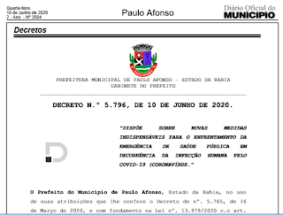 URGENTE: Saiu o decreto de Lockdown em Paulo Afonso. Veja o que fecha