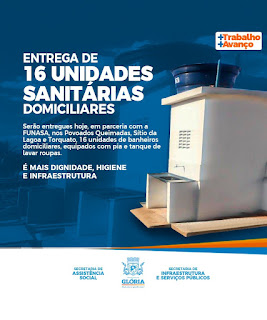 Glória: Prefeitura entrega 16 banheiros para moradores de três povoados