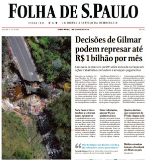 Leia o Jornal Folha de São Paulo do dia 03.07.2020