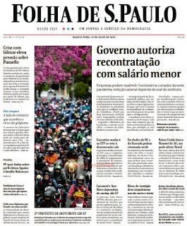 Leia o Jornal Folha de São Paulo do dia 15.07.2020