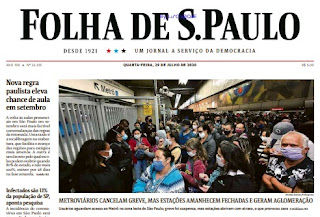 Leia o Jornal Folha de São Paulo do dia 30.07.2020