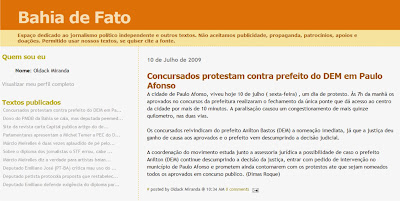 BLOGS DA BAHIA REPERCUTEM NOTÍCIA.